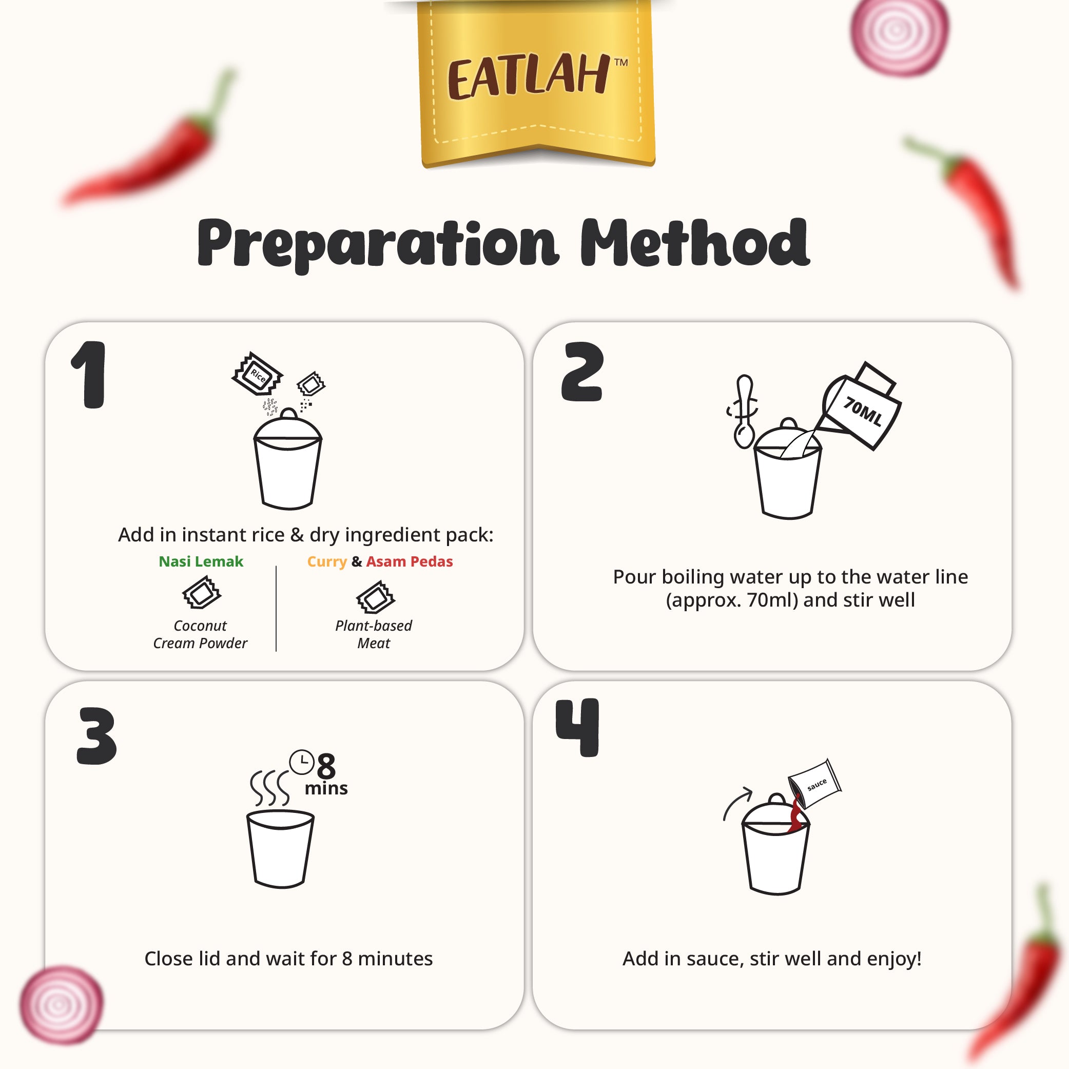 EATLAH Instant Rice - Curry Chicken