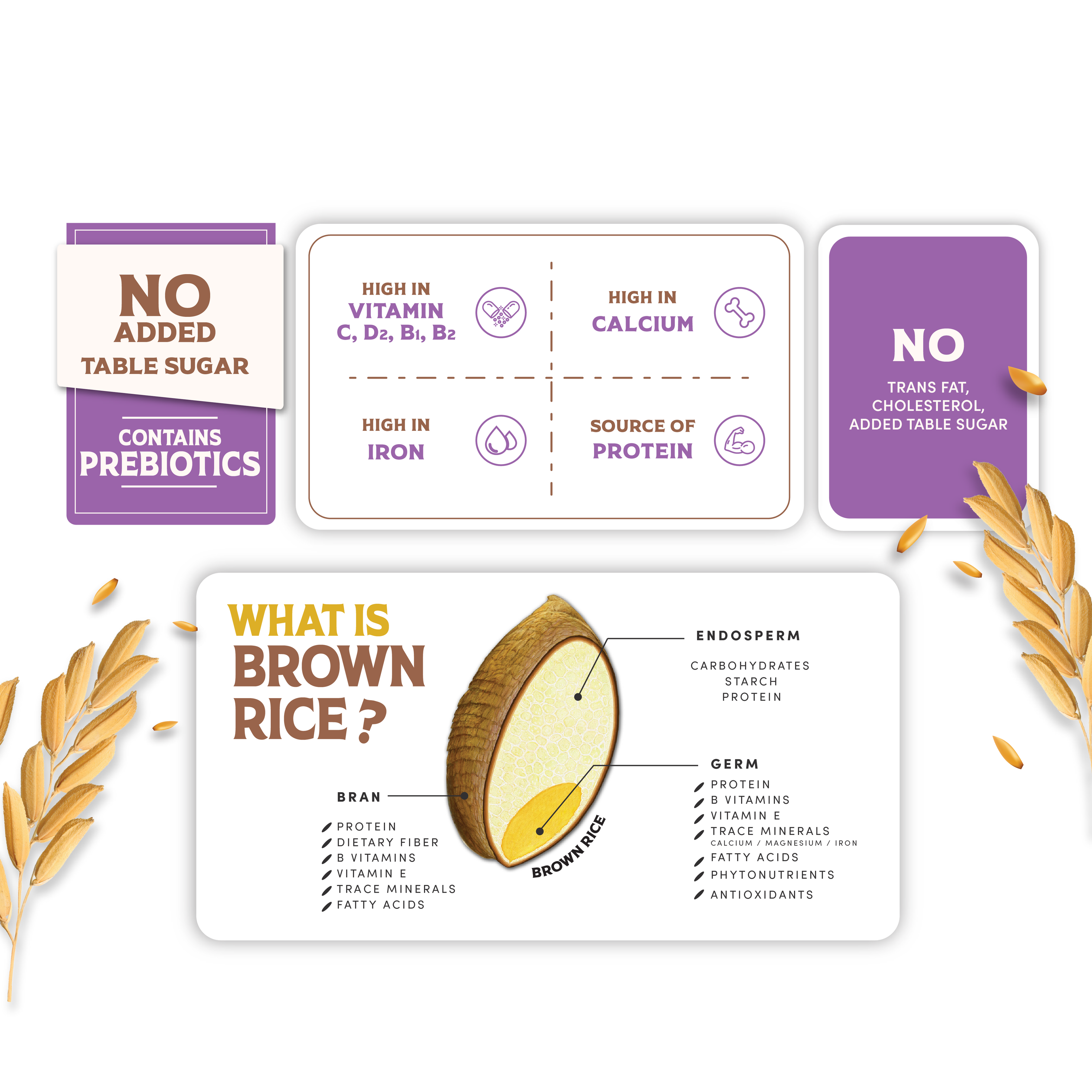 Brown Rice Cereal Drink - Taro & Purple Sweet Potato