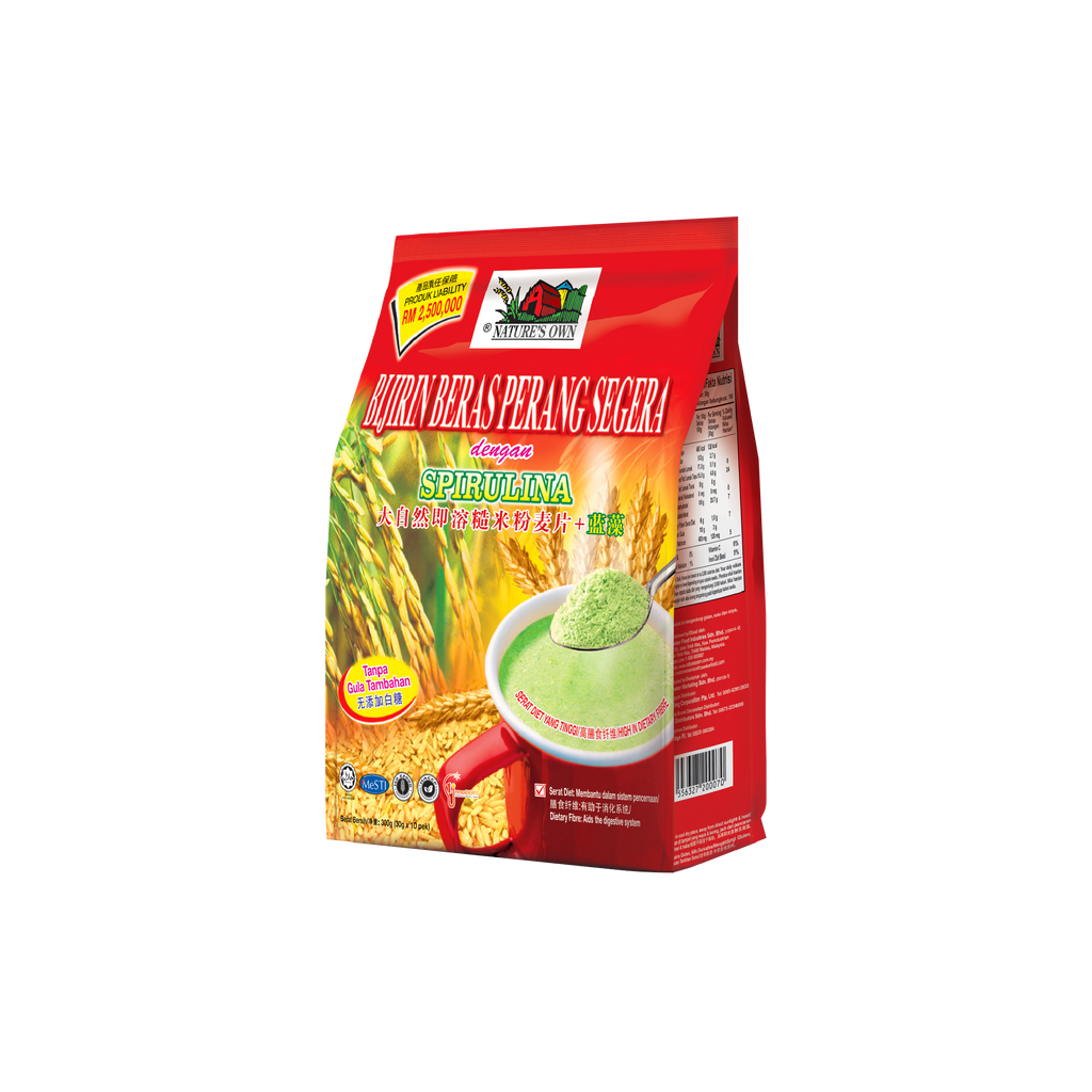 Brown Rice Cereal with Spirulina - No Added Sugar